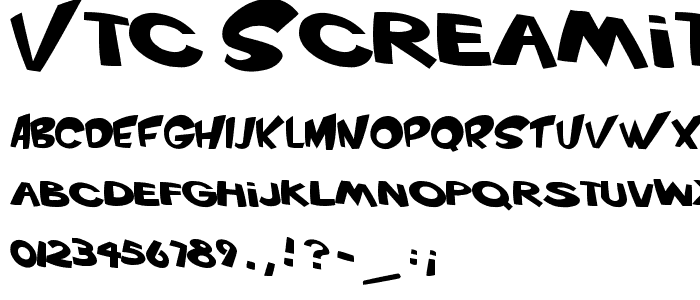 VTC ScreamItLoud Regular font